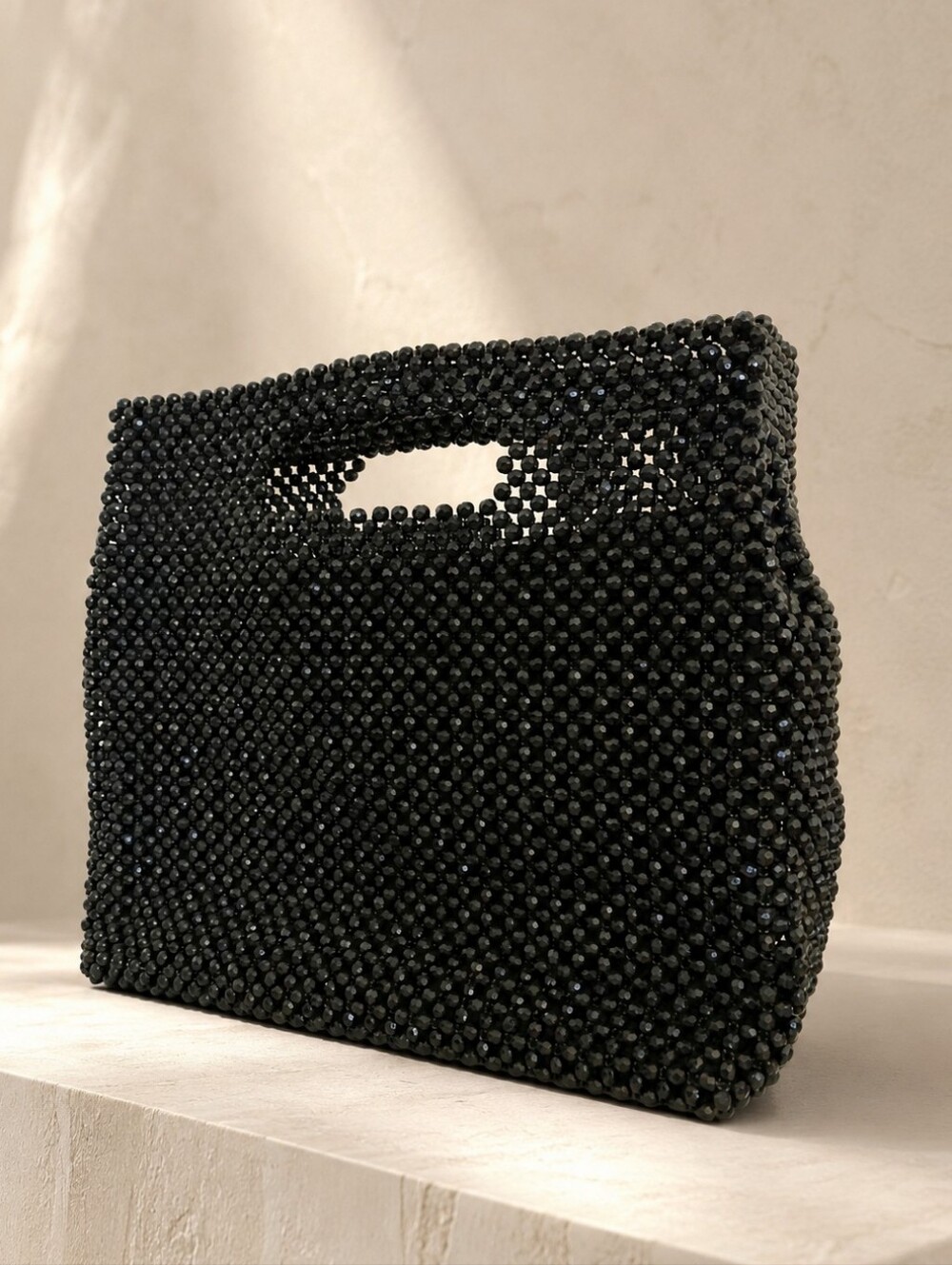 Sabina New York Black Beaded Handbag Y2K Evening Cocktail Party clutch Bag